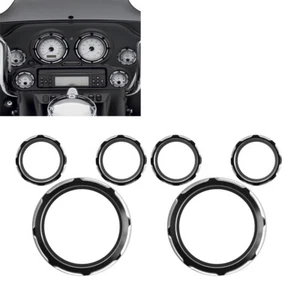 Instrument Board Gauge Bezel Covers Black For Harley Electra Street Glide 96-13 - Imagen 1 de 12