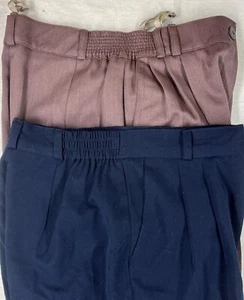 Women’s Bothside-Waist-Elastic Pleated Dress Pants - Choice Size & Color - Picture 1 of 6