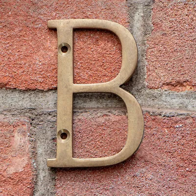 Stilvoller Buchstabe  B  Für Hauswand, Hausnummer | Messing, Gold | H7,6xB4,8cm • 11.95€