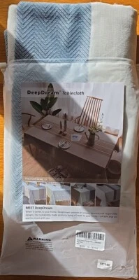 Deep Dream Waterproof Table Cloth Linens Wrinkle Free. 55x140" (Sky Blue)  - Image 1 of 4