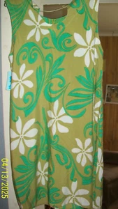Gypsea Dress Womens Medium Green/white Hawaiian Sleeveless Rayon M NWT - Picture 1 of 2