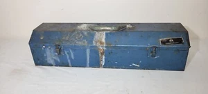 "Caja de herramientas Penncraft vintage de metal azul estilo lonchera larga 19""" - Imagen 1 de 12