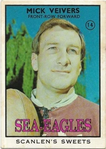1968 B Nrl Rugby League Scanlens (14) Mick VEIVERS Sea Eagles - Picture 1 of 2