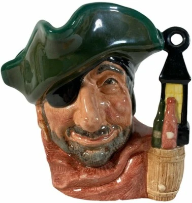 Figura jarra pirata de cerámica pintada a mano Royal Doulton Smuggler D 6616 1967 Foto 1 de 4
