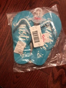 Justice Blue Green Sandals Kid Girls 13/1 New - Picture 1 of 4