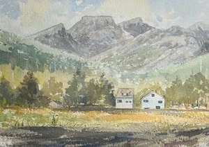 CHRIS ISKIW 12x16 ,Watercolor Painting,Plein air,Fernie,impressionism - Picture 1 of 6