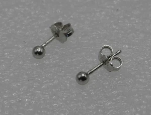 Orecchini Pallina mm 3 Liscia e Lucida in Argento 925 Galvanica Rodio - Imagen 1 de 1