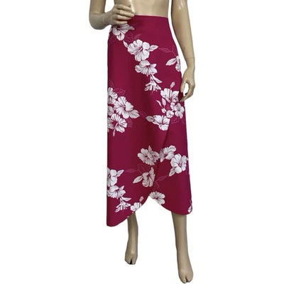 De colección Años 70 Hawaiano Hilo Hattie Rosa Tropical Estampado Floral Sarong Envoltura OS Foto 1 de 4