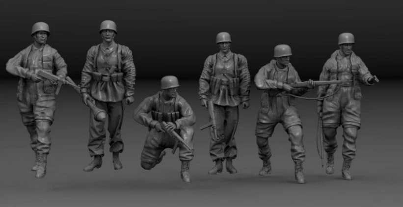 Peddinghaus 3 D Druck 1/72 72F099 6 deutsche Fallschirmjäger 1944