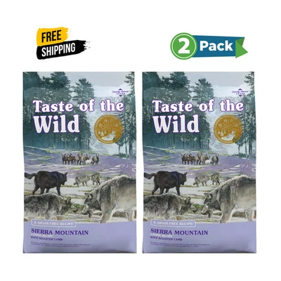2 Pack,Taste of the Wild Sierra Mountain Canine Recipe Roasted Lamb Dry,28lb Bag