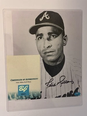 Felix Millan Signed 8x10 Young Photo Certified Atlanta Braves Autograph - Image 1 of 4