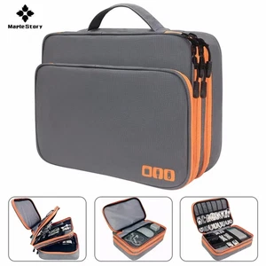 Bolsa de almacenamiento de cables multicapa, organizador de accesorios electrónicos, portátil de viaje - Imagen 1 de 10