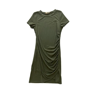 Altar'd State Fitted Short Sleeve Green Bodycon Mini Ruched Dress SMALL - Picture 1 of 11