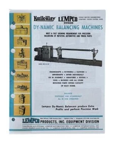 Kwik Way and Lempco Balancing Equipment Flier - Picture 1 of 1