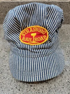 Vintage USA Pennsylvania Strasburg Railroad Engineer Hickory Denim Mütze Zug Kappe - Bild 1 von 4