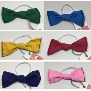 Navy Blue Burgundy Green Pink Yellow Girls School Hair Elastics Hair Ties Bows - Picture 1 of 10
