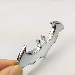 3D Chrome Batman Logo Metal Badge Emblem Car Trunk Decal Sticker Car Accessories - Picture 1 of 10