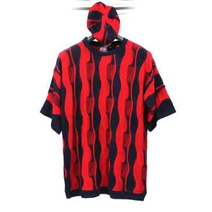 COOGI Australia Red Navy 3D Knit Short Sleeve Sweater XL Textured Beanie Hat - Picture 1 of 9