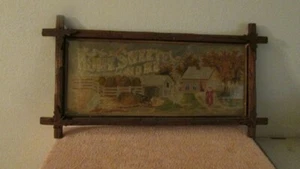 Vintage Folk / Tramp Artwork Needlework Home Sweet Home - Picture 1 of 9