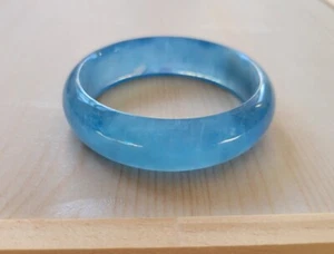 Natural Aquamarine Gemstone Quartz Bangle Bracelet Crystal 55mm-56mm - Picture 1 of 12