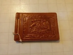 Vintage Tooled Leather Scrapbook Handmade Old Unique Rare Unused Htf Send Offers - Picture 1 of 23