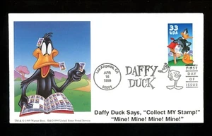 US FDC #3306a TM 1999 Los Angeles CA Duffy Duck Loony Tunes WB Cartoon HC - Picture 1 of 2