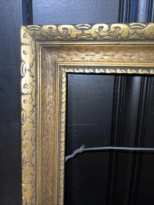 Antique Aesthetic Movement Nouveau Gold Gilt Carved Frame Fits 13.5x20 Ornate - Picture 1 of 18