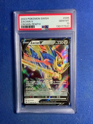 Zacian VSTAR Pokémon Sword & Shield Crown Zenith PSA 10 GEM MT - Image 1 of 2