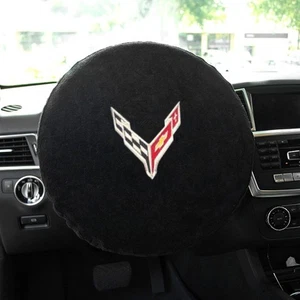 Seat Armour Cloth Steering Wheel Cover w/C8 Logo for 20-24 Chevrolet Corvette - Foto 1 di 2