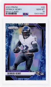2024 Panini Prizm Derrick Henry Navy Camo Prizm #20 /25 PSA 10 - Picture 1 of 2