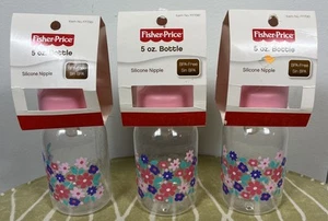 Fisher Price Babyflaschen 3er-Set 5 Unzen BPA-freie Blumen BRANDNEU  - Bild 1 von 4