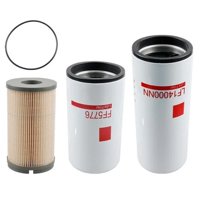 Oil Fuel Filter Kit For Cummins ISX15 ISX12 ISX16 Kenworth T680 10-17 LF14000NN Foto 1 de 4