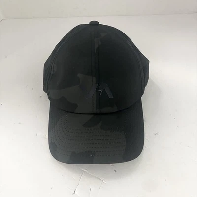 RVCA шляпа крышка ремень назад взрослый один размер черный коньков серфинга пляж / сломанный логотип - Изображение 1 из 4