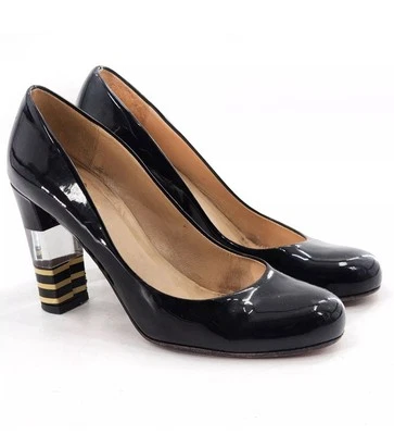 Zapatos de salón KATE SPADE Leslie Lucite charol tacón a rayas talla 6 Foto 1 de 4
