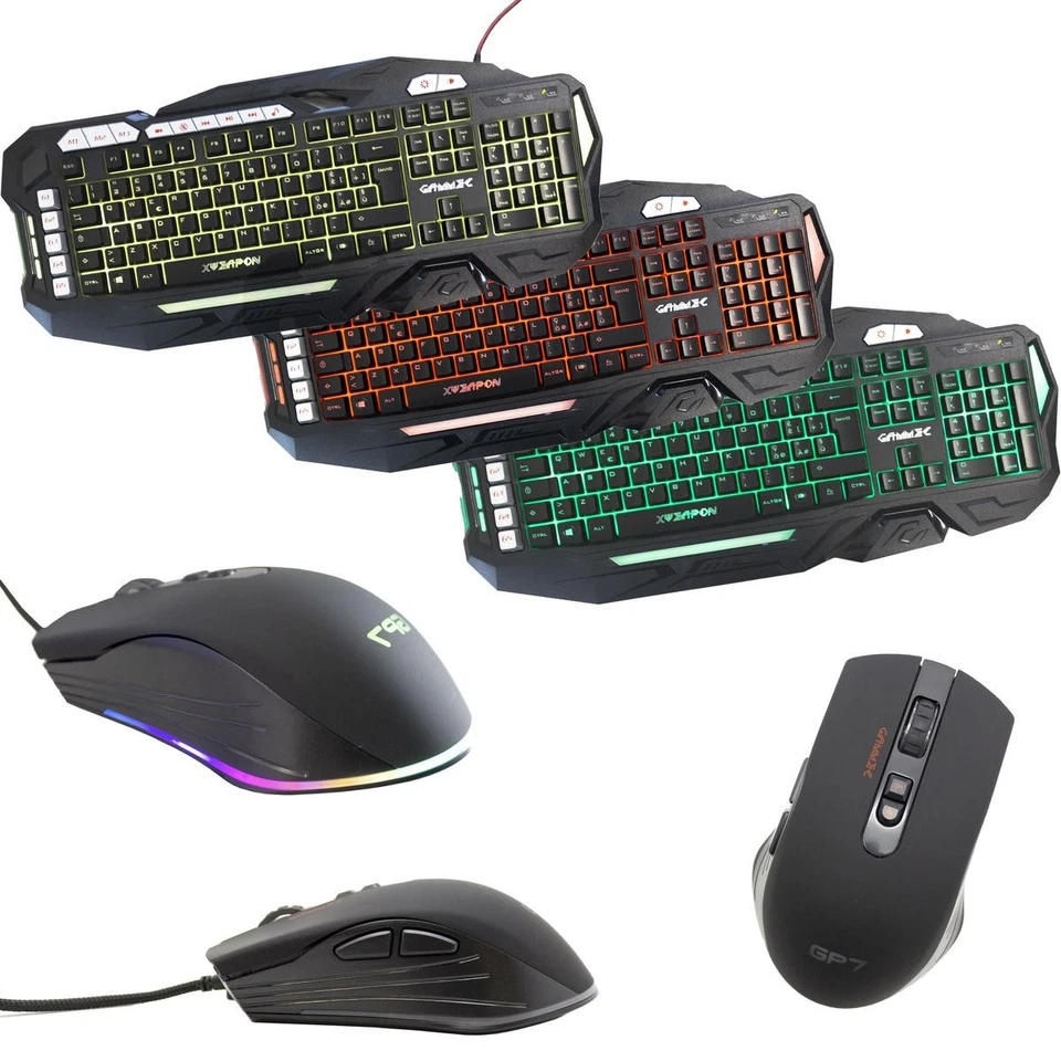 RGB Multimedia Ergonomic Mouse And Keyboard Kit 7200DPI Gaming - Image 1 of 4