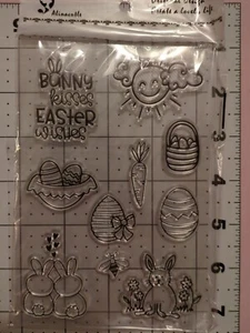 Nuevo Lote de Sellos de Acrílico Conejo de Pascua Besos Deseos Zanahoria Huevo Cesta Abeja Flor - Imagen 1 de 6