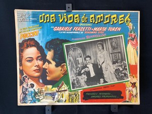 Italia 1953 GABRIELE FERZETTI M.TOREN Puccini Orignl Mexican Lobby Card 16"x12"