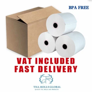 80 x 80mm thermal till rolls extra paper 20,40,60,80,90,120 or 180 rolls - Picture 1 of 6