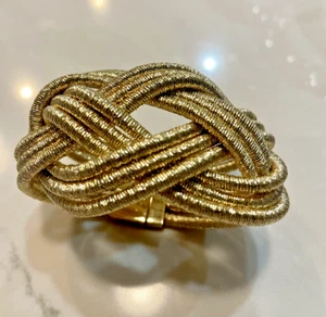 BRAIDED GOLD MESH BRACELET W/ MAGNETIC CLASP - Picture 1 of 5