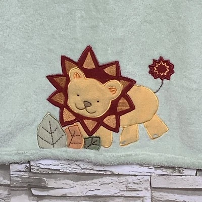 Cobertor de leão TIDDLIWINKS Jungle Safari Lovey verde perfeito pelúcia macia - Imagem 1 de 4