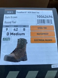 Ariat Men's Treadfast 8" Dark Brown Waterproof Steel Toe Work Boots - SIZE 9 - Picture 1 of 1
