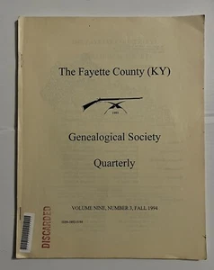 Fayette County Lexington KY Genealogical Society Quarterly 27 Issues 1994-2007 - Imagen 1 de 1