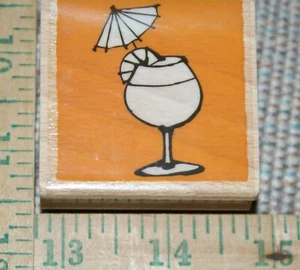 Vaporizzatore per bevande Pina Colada! Rottami Timbro in Gomma Montaggio in Legno NUOVO Artigianale Spedizione Rapida  - Foto 1 di 2