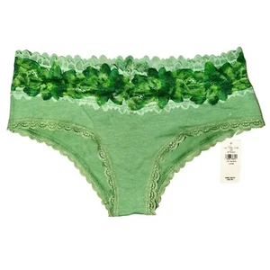 NUEVO Bikini Ropa Interior Mujer Aerie Verde Encaje Algodón Cintura Alta - Imagen 1 de 7