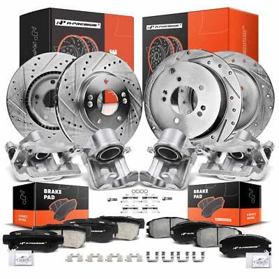 Сверленные роторы и тормозные колодки + суппорты передние и задние для Hyundai Tucson Kia 4WD - Изображение 1 из 4