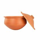 Clay Dahi Handi Serving Pot With Lid For Home & Kitchen 1 Litre,