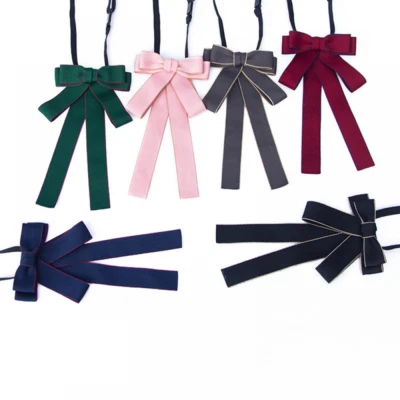 Women Girl Long Pre-tied Adjustable Bow Tie Party Work School Tuxedo Bowtie - Image 1 of 4