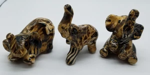 La Vie glasierte Elefanten Figuren Safari Tiermuster Rüssel rechts, ab 3er Set - Bild 1 von 4