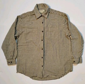 Eddie Bauer Mens Size L Black White Check Plaid Casual Button Down Shirt - Picture 1 of 7
