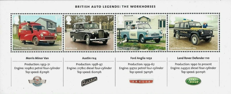 GB QEII 2013 British Auto Legends The Workhorses Miniature Sheet SG MS3518 U/M - Image 1 of 1